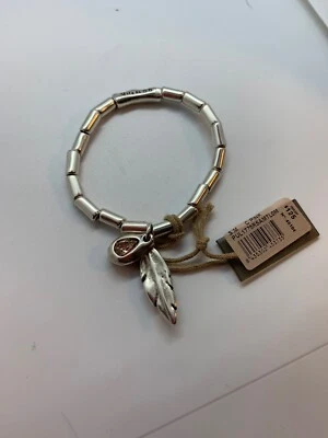 $125 UNDE50 SILVER FEATHER PINK SWAROVSKI BRACELET UN6 Foto 1 de 4