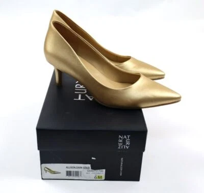 Zapatos de salón Naturalizer Allison 6M para mujer punta antideslizante tacón dorado oscuro nuevos en caja Foto 1 de 4