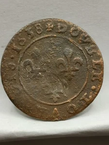 DOPPELTURNIER 1638 WERKSTATT ? LOUIS XIII BÜSTE LAURE UND DRAP / KÖNIGLICH - Bild 1 von 2