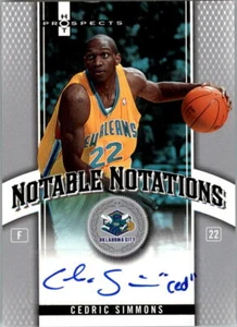 Fleer Hot Prospects Notable Notations 2006-07 #CS Cedric Simmons automático 21/50 - Imagen 1 de 2