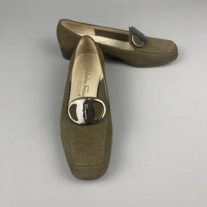 Salvatore Ferragamo [Excelente Estado] Zapatos de salón de cuero Tacones planos Talla 5C Usados - Imagen 1 de 12