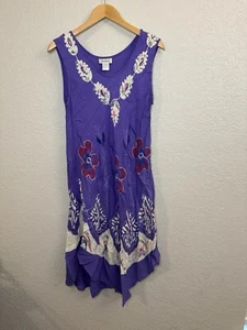CW Classics Vestito donna viola senza maniche batik boho - taglia large - Foto 1 di 6