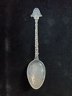Antique Chief Seattle Totem Pole Sterling Spoon With Mount Rainier 5 1/2" 18g