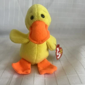 Como nuevo - Raro 1993 QUACKERS Ty Beanie Baby - Pellets de PVC - Errores de etiqueta - Imagen 1 de 14