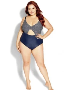 LANI 1-teiliger gestreifter Anzug City Chic Gr.18 - Bild 1 von 10