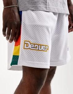 Mitchell & Ness DENVER NUGGETS 1991-92 Swingman White Shorts - Picture 1 of 11