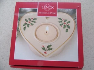 Lenox Holiday Heart Votive Holder Holly Berry Christmas in Box 4" Unused - Picture 1 of 2