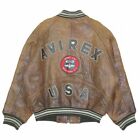 Men's Avirex 8462 American Classics Logo Patch Leather Ma-1 Stadium Bomber