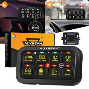 AUXBEAM RB80 RGB 8 Gang Switch Panel On-Off Toggle Momentary Pulsed Control Kit - Bild 1 von 12