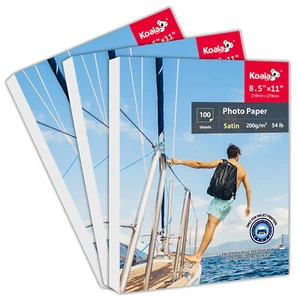 300 Sheets Koala Premium Inkjet Printer Satin Photo Paper 8.5x11 54lb 200g - Picture 1 of 12