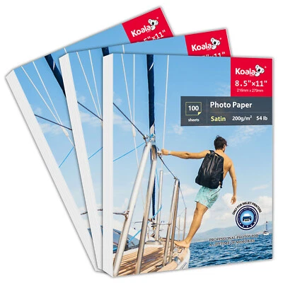 300 Sheets Koala Premium Inkjet Printer Satin Photo Paper 8.5x11 54lb 200g - Image 1 of 4