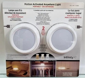 NEW Infinity X1 Under Cabinet Light Anywhere 2 Pack Motion Sensor Rechargeable - Picture 1 of 19