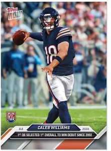 Caleb Williams - 2024 Topps Now Football Card 2 RC - 1st WIN Debut - Presale - Bild 1 von 1