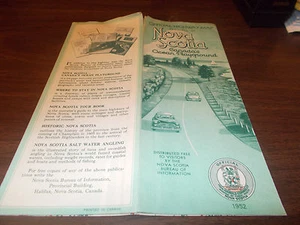 1952 Nova Scotia Province-issued Vintage Road Map - Picture 1 of 1