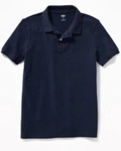 Uniform Built-in Flex Pique Polo for Boys Large (10-12) Ink Blue Free Shipping - Picture 1 of 2