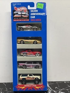 Hot Wheels Rare 1993 25th Anniversary 5 Pack Chevrolet Corvettes Sealed In Box - Picture 1 of 4