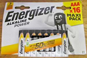 NEW 16 PACK ENERGIZER ALKALINE AAA BATTERIES 7 YEAR SHELF EXP DEC 2031 FREESHIP - Picture 1 of 3