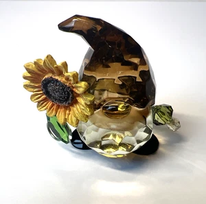 Ganz Crystal Expressions Acrylic SUNFLOWER Gnome Figurine Collectible 2.5" t68 - Picture 1 of 2