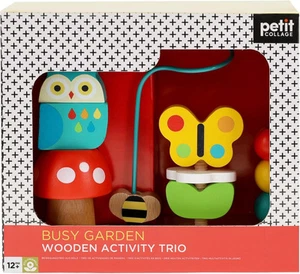 Petit Collage Busy Garden Wooden Activity Trio - Picture 1 of 3