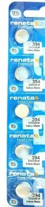 Renata 394 SR936SW 1.5V Silver Oxide Button Watch Battery- 5 Pack - Picture 1 of 3