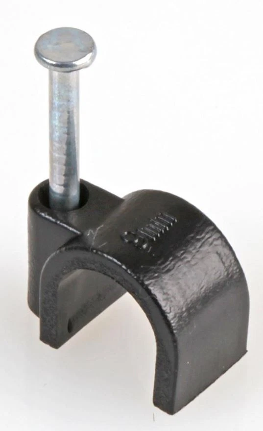 PRO POWER - Klip Kabel Bulat, 9mm, Hitam, Pek 100 - Image 1 of 1