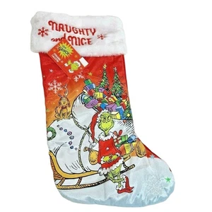 Medias de Navidad Dr Seuss Grinch rojas traviesas y bonitas vacaciones 16 en rojo NUEVO - Imagen 1 de 5