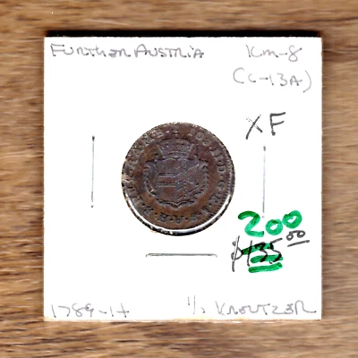 FURTHER AUSTRIA- FANTASTIC HISTORIC TONED  JOSEPH II 1/2 KREUTZER, 1789-H, KM#8 - Image 1 of 3