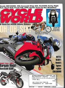 Cycle World Magazine March 2006- Honda CBR1000RR, Kawasaki KLX250S - Imagen 1 de 3