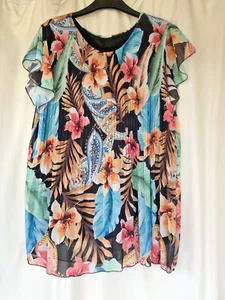 LADIES SHORT SLEEVE TUNIC TOP FIT SIZE 12 - 18 - Picture 1 of 3