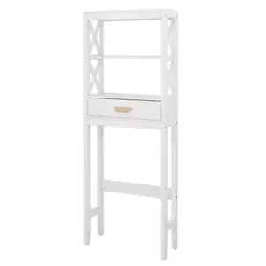 Unbranded Over-the-Toilet Storage Cabinet 64.76" H, 1-Drawer + 2-Shelves, White - Picture 1 of 7