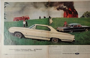1964 Ford Fastback/Breezeway Mercury zuverlässige Feuerwehr Scheune 2 Pg Vintage Druck Anzeige - Bild 1 von 1