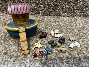 MINIATURES HANDPAINTED TOY NOAHS ARK 1:12th SCALE FOR DOLL HOUSE - Picture 1 of 3