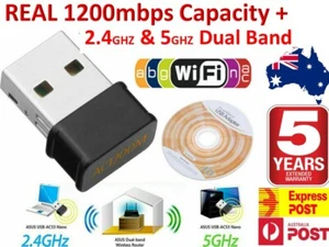 1200 Mbps FAST Wireless WiFi Network Receiver Adapter 5GHz Dual Band Dongle - Bild 1 von 11