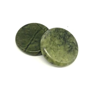 Set 2 Pezzi Pietre Massaggio Calde Verdi Giada Naturale Rock SPA Massaggiatore 3,14 x 3,14 in - Foto 1 di 6