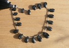 Black Star Diopside Smooth Drop Beads, 7mm - 14mm Long, Strand of 19 Pieces