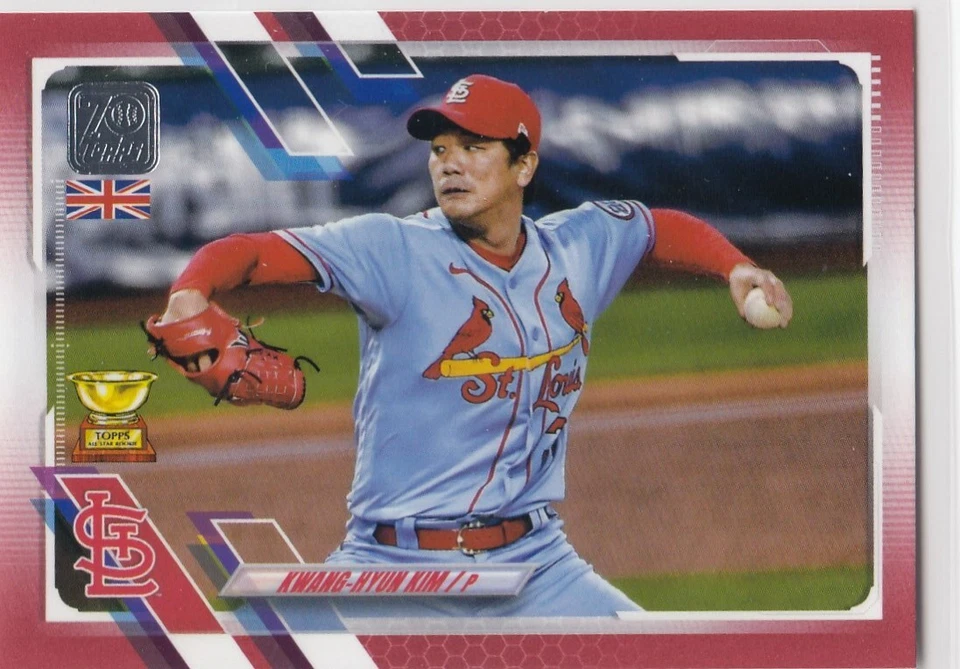 2021 Topps 70th UK KWANG-HYUN KIM Red Parallel #176 1/5 Cardinals - Image 1 of 1