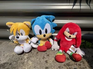 SONIC THE HEDGEHOG PLUSH BUNDLE KNUCKLES BOOM TOMY GENUINE TAIL 8 INCH SEGA - Picture 1 of 7