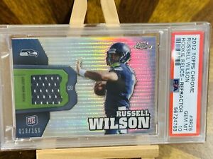 2012 TOPPS CHROME RUSSELL WILSON ROOKIE RELICS REFRACTOR SP/150 💎 POP 2