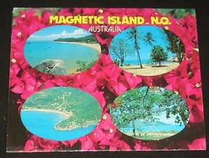 1970s VINTAGE MAGNETIC ISLAND NORTH QLD FOLD OUT POSTCARD - Picture 1 of 3