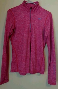 Nike Running Women's Dri-Fit Long Sleeve Heather Orange 1/4 Zip Pullover Size S - Picture 1 of 9