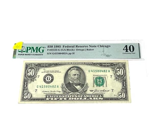 1985 $50 Fifty Dollars FEDERAL RESERVE NOTE Chicago 'PMG 40 Extremely Fine (130) - Picture 1 of 2