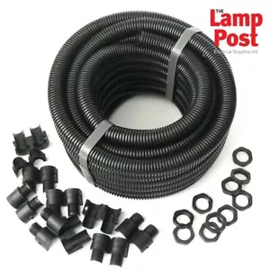 20mm Black Flexible Conduit Contractor Pack 10 Metre 10M Kopex Copex & 10 Glands - Picture 1 of 3