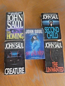 John Saul PB Books,The Homing, Creature, Second Child, The Unloved, The Unwanted - Foto 1 di 6