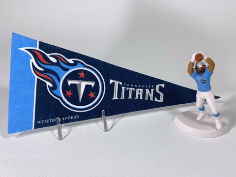 NFL Mini Fan Combo TENNESSEE TITANS 4x9" Mini Pennant & 2014 McD's Madden Figure Cover