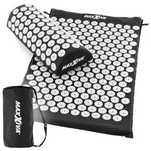 MAXXIVA Akupressurmatte Set 75x42 cm mit Kissen inkl Tragetasche Schwarz Yantra - Bild 1 von 7