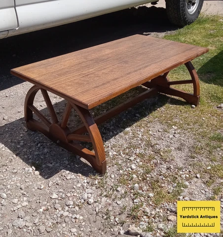 Mid Century Solid Oak Wagon Wheel Coffee Table (JLC-CT297) Cover