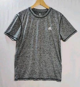 Men Adidas Dri-Fit Logo Golf T-Shirt Size Small Gray/White Short Sleeve - Picture 1 of 7