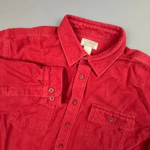 L.L. Camisa Bean Hombres XL Rojo Algodón Gamuza Peso Pesado Ropa de Trabajo Exterior Gorpcore - Imagen 1 de 9