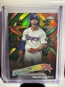 2025 Topps Chrome - Future Stars Wyatt Langford #FS-13 Texas Rangers - Picture 1 of 10