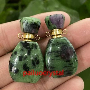 1pc Natural Zoisite Perfume Bottle Quartz Crystal Pendant Reiki Healing Gem - Picture 1 of 11